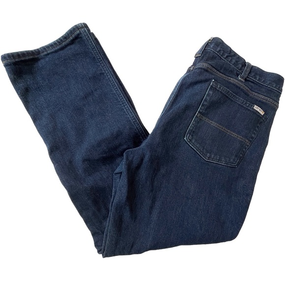 Carhartt Original Straight Fit Red Flannel Lines Jeans Blue Size 16 Short - Picture 6 of 13